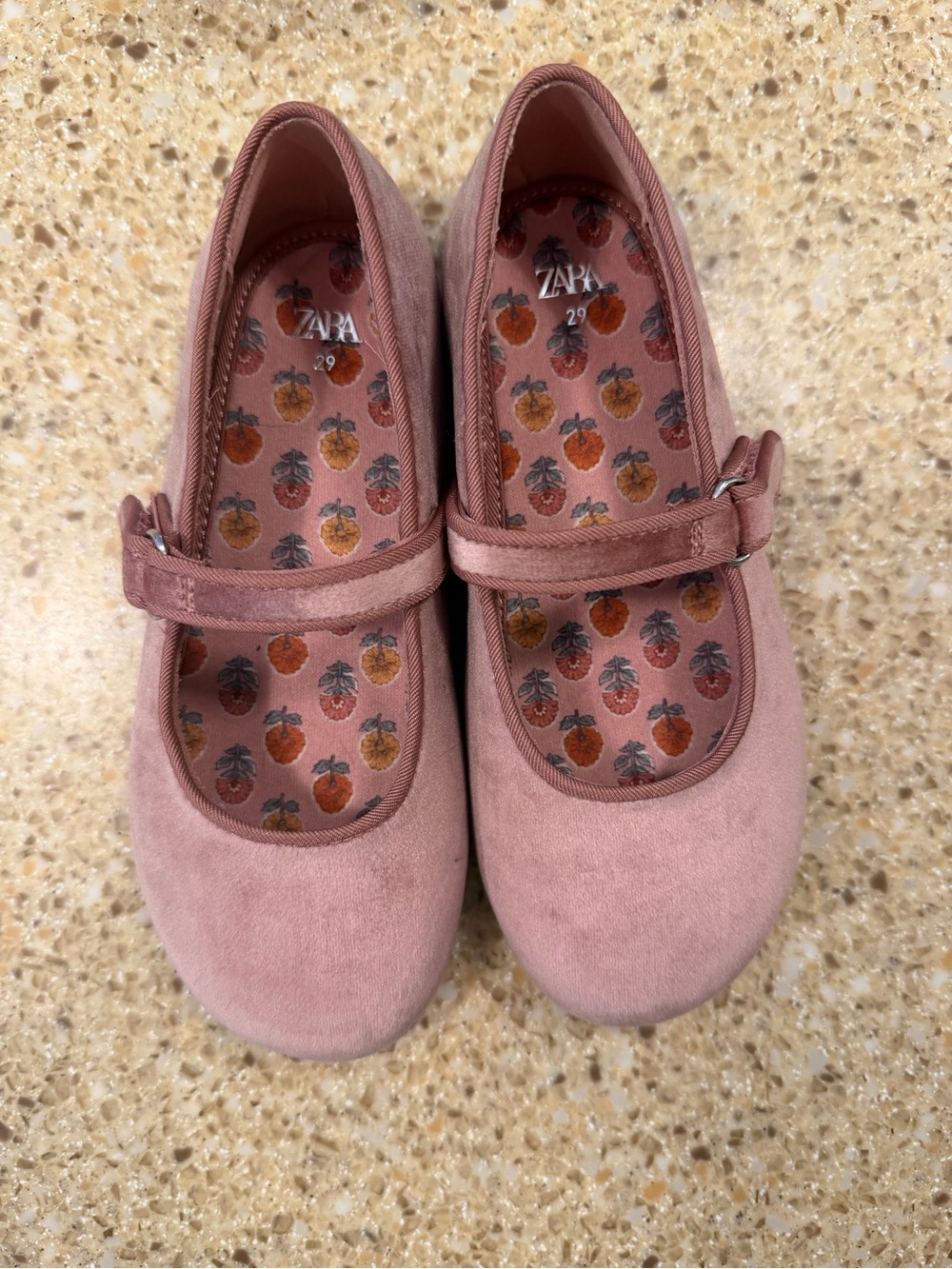 Zara Kids Dusty Rose Mary Jane Flats